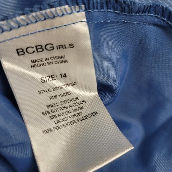 BCBGirls Ruffled Lace Dress Blue Girls Size 12 - Picture 4 of 9